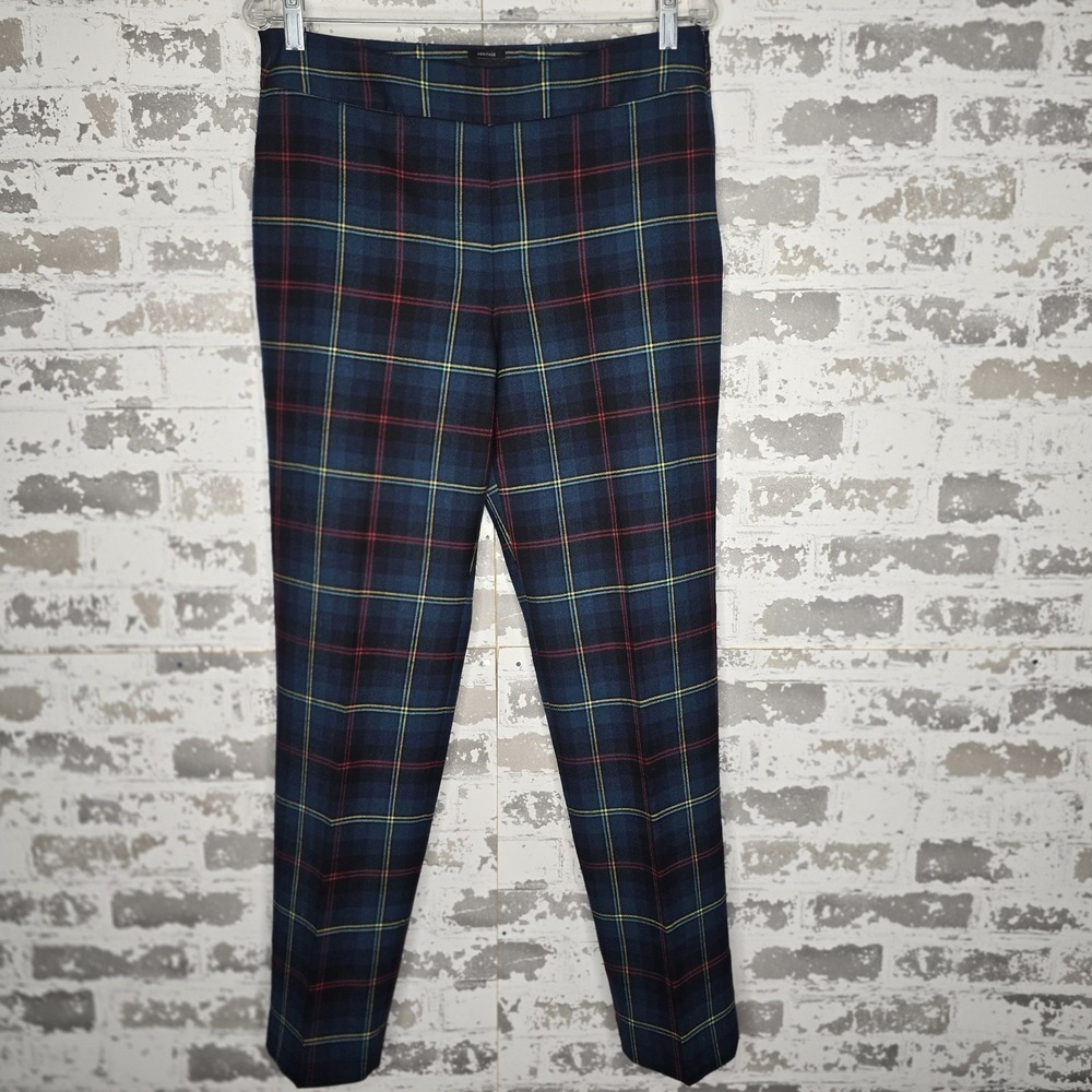 Talbots Pants Womens 8 Heritage Wool Stretch Plaid Lined Ankle Dress Career Work
